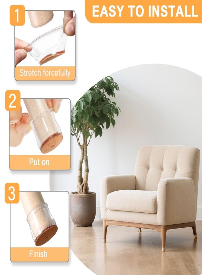 Rusido Chair Leg Floor Protectors Round, Silicone Chair Leg Protectors for Hardwood Floors, Chair Leg Caps Covers Protect Wooden Floors from Scratching 20 Pack Large - Image 3